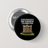 Happy Kwanzaa Candles Africa Holiday African Ameri Button (Vorne & Hinten)