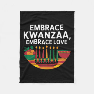Happy Kwanzaa Candles Africa Holiday African Ameri Fleecedecke