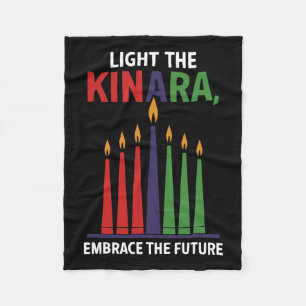 Happy Kwanzaa Candles Africa Holiday African Ameri Fleecedecke