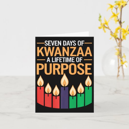 Happy Kwanzaa Candles Africa Holiday African Ameri Karte (Gelbe Blume)