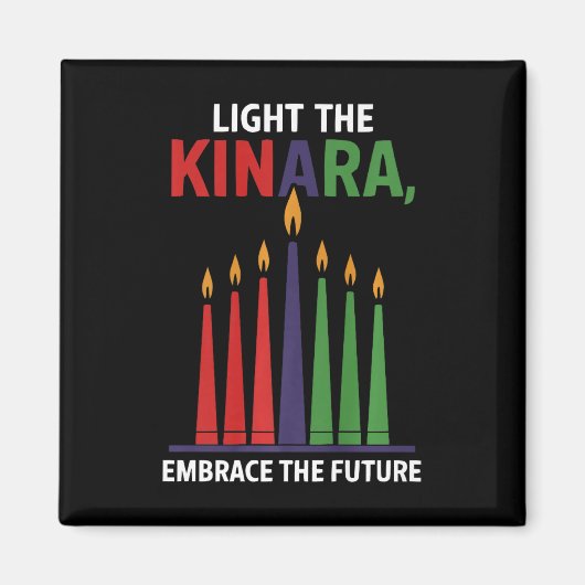 Happy Kwanzaa Candles Africa Holiday African Ameri Magnet (Vorne)