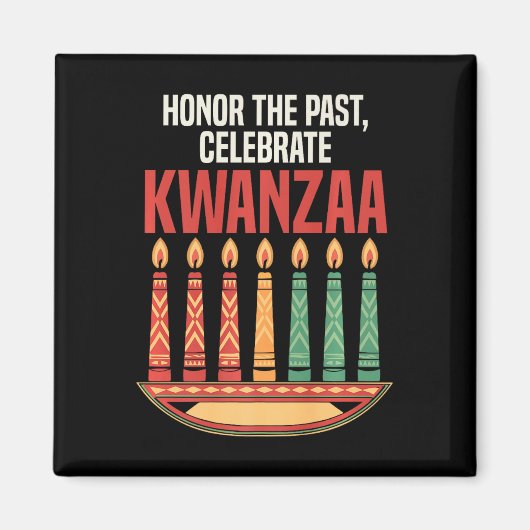 Happy Kwanzaa Candles Africa Holiday African Ameri Magnet (Vorne)