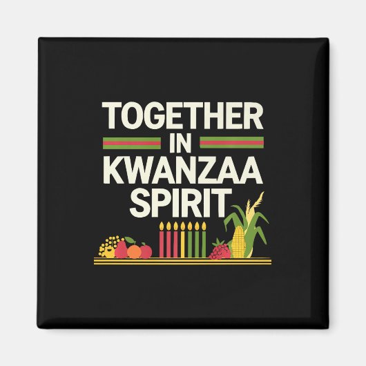 Happy Kwanzaa Candles Africa Holiday African Ameri Magnet (Vorne)
