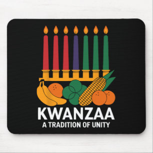 Happy Kwanzaa Candles Africa Holiday African Ameri Mousepad