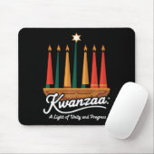 Happy Kwanzaa Candles Africa Holiday African Ameri Mousepad (Mit Mouse)