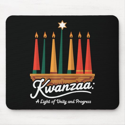 Happy Kwanzaa Candles Africa Holiday African Ameri Mousepad (Vorne)