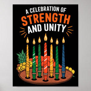 Happy Kwanzaa Candles Africa Holiday African Ameri Poster