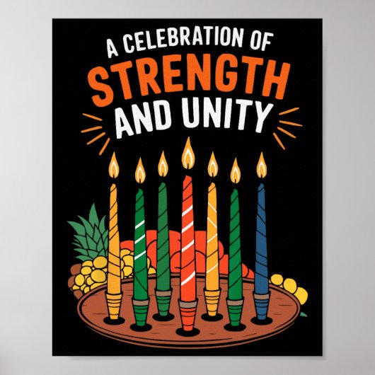 Happy Kwanzaa Candles Africa Holiday African Ameri Poster (Vorne)