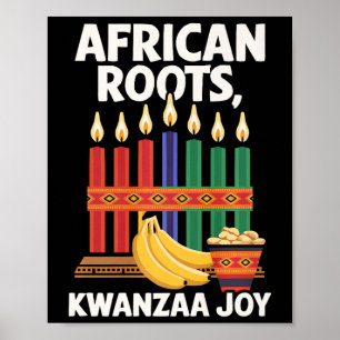 Happy Kwanzaa Candles Africa Holiday African Ameri Poster