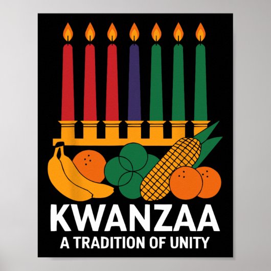 Happy Kwanzaa Candles Africa Holiday African Ameri Poster (Vorne)