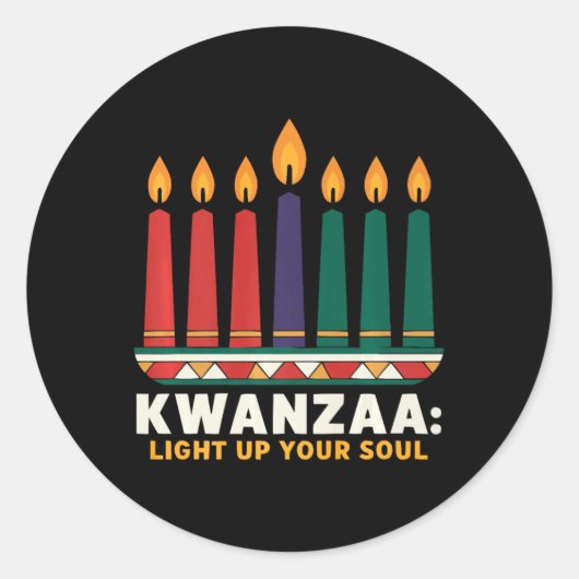 Happy Kwanzaa Candles Africa Holiday African Ameri Runder Aufkleber (Vorderseite)