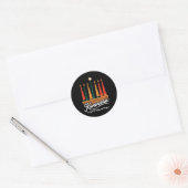 Happy Kwanzaa Candles Africa Holiday African Ameri Runder Aufkleber (Umschlag)