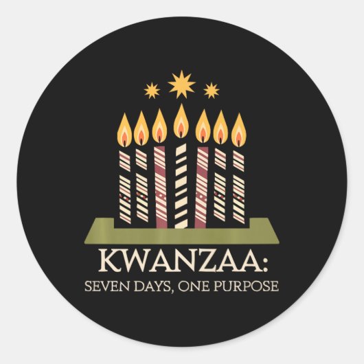 Happy Kwanzaa Candles Africa Holiday African Ameri Runder Aufkleber (Vorderseite)