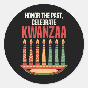 Happy Kwanzaa Candles Africa Holiday African Ameri Runder Aufkleber