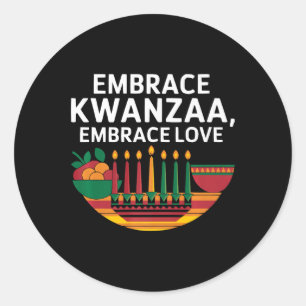 Happy Kwanzaa Candles Africa Holiday African Ameri Runder Aufkleber