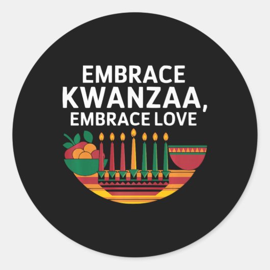 Happy Kwanzaa Candles Africa Holiday African Ameri Runder Aufkleber (Vorderseite)