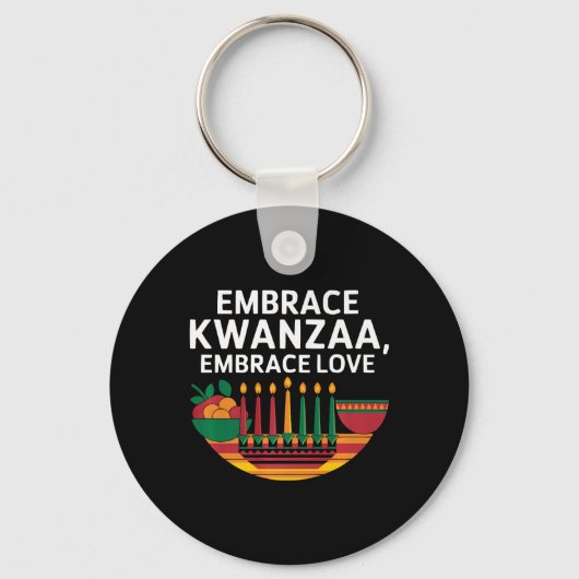 Happy Kwanzaa Candles Africa Holiday African Ameri Schlüsselanhänger (Vorderseite)
