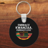 Happy Kwanzaa Candles Africa Holiday African Ameri Schlüsselanhänger (Vorderseite)