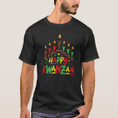 Happy Kwanzaa Candles African Black Culture Afro w T-Shirt (Vorderseite)