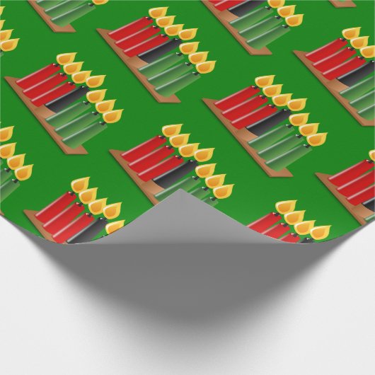 Happy Kwanzaa Candles Geschenkpapier (Ecke)