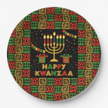 Happy Kwanzaa Candles Red Black Green Yellow 9"