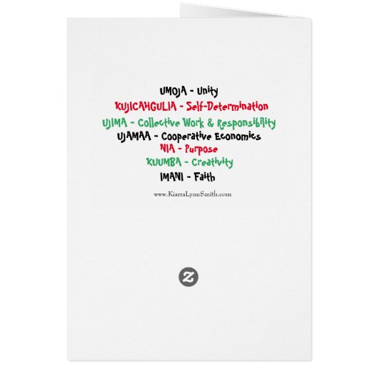 Happy Kwanzaa Card (Hinten)