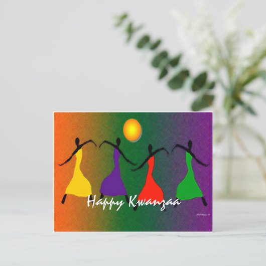 Happy Kwanzaa Card Postkarte (Stehend Vorderseite)