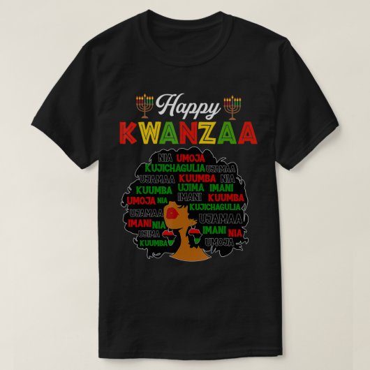Happy Kwanzaa Decorations African American Seven P T-Shirt (Design vorne)