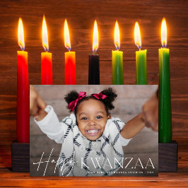 Happy Kwanzaa Elegant + Moderne Fotokarte Feiertagskarte