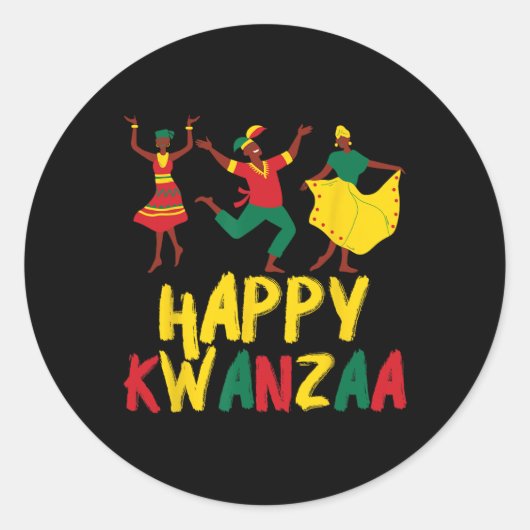 Happy Kwanzaa Feier Sieben Prinzipien Afrikanisch Runder Aufkleber (Vorderseite)