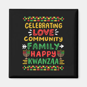 Happy Kwanzaa feiert Liebe Community Men Magnet