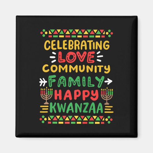 Happy Kwanzaa feiert Liebe Community Men Magnet (Vorne)