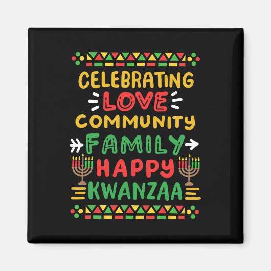 Happy Kwanzaa feiert Liebe Community Men Magnet (Vorne)