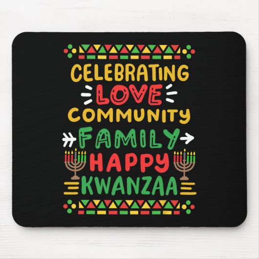 Happy Kwanzaa feiert Liebe Community Men Mousepad (Vorne)