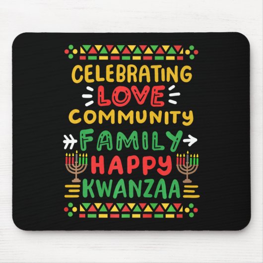 Happy Kwanzaa feiert Liebe Community Men Mousepad (Vorne)