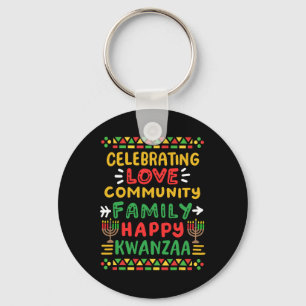 Happy Kwanzaa feiert Liebe Community Men Schlüsselanhänger