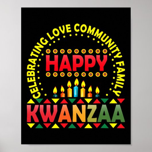 Happy Kwanzaa feiert Liebe Kinara Christmas Af Poster (Vorne)