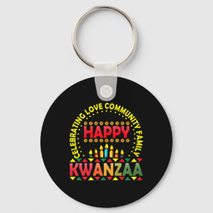 Happy Kwanzaa feiert Liebe Kinara Christmas Af Schlüsselanhänger