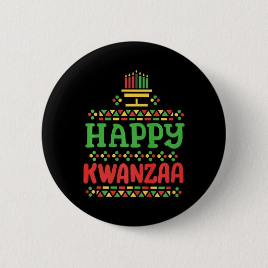 Happy Kwanzaa Frohe Weihnachten Afrikanische Ameri Button (Vorderseite)