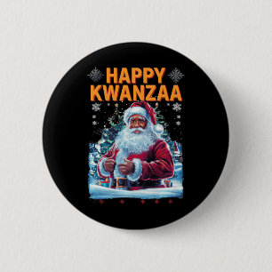 Happy Kwanzaa Frohe Weihnachten Afrikanischer Amer Button