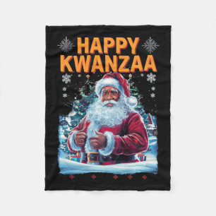 Happy Kwanzaa Frohe Weihnachten Afrikanischer Amer Fleecedecke