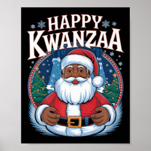 Happy Kwanzaa Frohe Weihnachten Afrikanischer Amer Poster