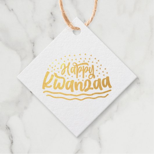 Happy Kwanzaa Gold Geschenkanhänger (Vorderseite)