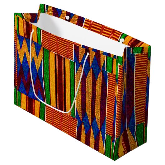 Happy Kwanzaa Große Geschenktasche Geschenktüte (Vorderseite Schrägansicht)