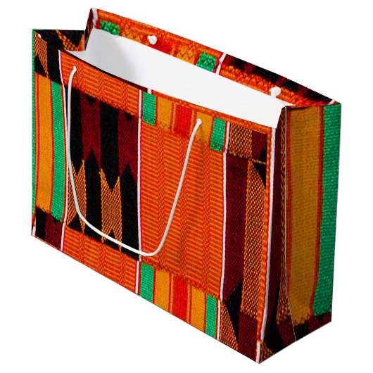 Happy Kwanzaa Große Geschenktasche Geschenktüte (Vorderseite Schrägansicht)