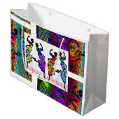 Happy Kwanzaa Große Geschenktüte (Vorderseite Schrägansicht)