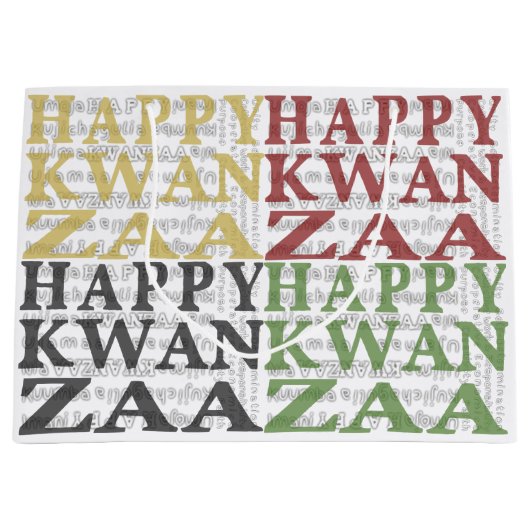 Happy Kwanzaa Große Geschenktüte (Vorderseite)