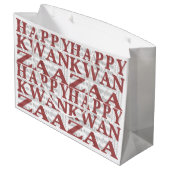 Happy Kwanzaa Große Geschenktüte (Rückseite Schrägansicht)