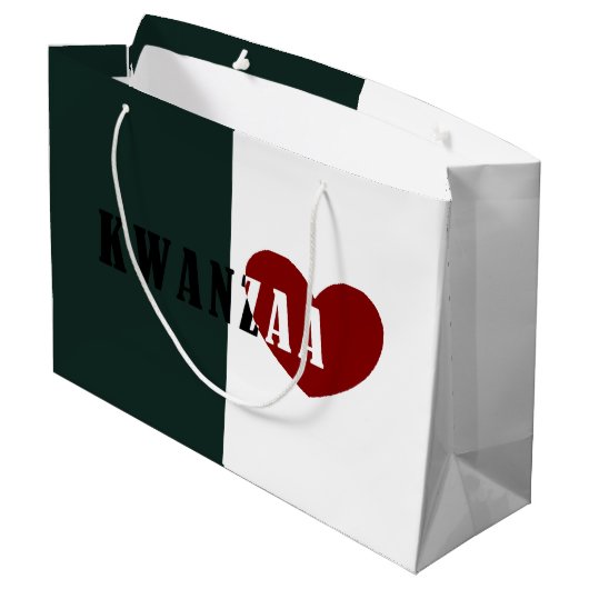 Happy Kwanzaa Große Geschenktüte (Rückseite Schrägansicht)