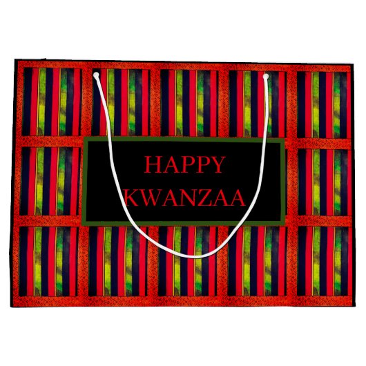 Happy Kwanzaa Große Geschenktüte (Rückseite)